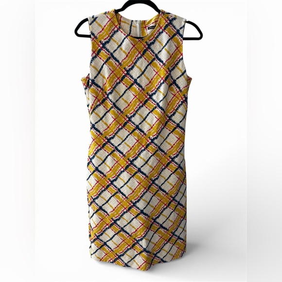 J Mclaughlin Dresses & Skirts - J McLaughlin Yellow and Blue Checkered Midi Dress